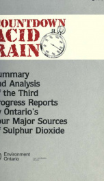 Countdown Acid Rain: Summary & Analysis of Third Progress Report by Ontario's Four Major Sources of Sulphur Dioxide_cover