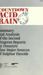 Countdown Acid Rain: Summary & Analysis of Second Progress Reports by Ontario's Four Major Sources of Sulphur Dioxide_cover