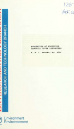 Evaluation of Prototype Landfill Cover Lysimeters R.A.C. Project No. 425c_cover