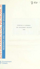 Inventory of research and development projects 1990_cover