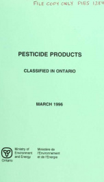 Pesticide Products Classified in Ontario - March 1996_cover