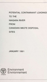 Potential contaminant loadings to the Niagara River from Canadian waste disposal sites_cover