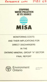 Monitoring costs and their implications for direct dischargers in the Ontario mineral group "A" sector final report_cover