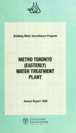 Drinking Water Surveillance Program annual report. Metro Toronto (Easterly) Water Treatment Plant._cover