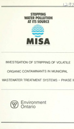 Investigation of stripping of volatile organic contaminants in municipal wastewater treatment systems, phase II_cover