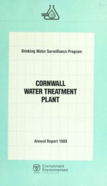 Drinking water surveillance program annual report. Cornwall Water Treatment Plant._cover