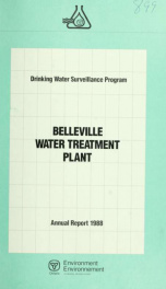 Drinking water surveillance program annual report. Belleville Water Treatment Plant._cover