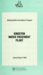 Drinking Water Surveillance Program annual report. Kingston Water Treatment Plant._cover