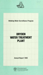 Drinking Water Surveillance Program annual report. Dryden Water Treatment Plant._cover