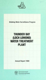 Drinking Water Surveillance Program annual report.  Thunder Bay (Loch Lomond) Water Treatment Plant._cover