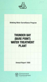 Drinking Water Surveillance Program annual report.  Thunder Bay (Bare Point) Water Treatment Plant._cover