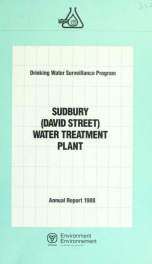 Sudbury (David Street) Water Treatment Plant 1988 DWSP_cover