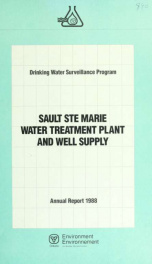 Drinking Water Surveillance Program annual report.  Sault Ste. Marie Water Supply System._cover