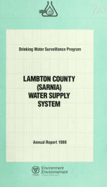 Drinking Water Surveillance Program annual report. Lambton County (Sarnia) Water Supply System_cover