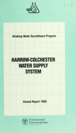 Drinking Water Surveillance Program annual report. Harrow-Colchester Water Supply System._cover