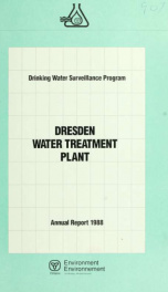 Drinking Water Surveillance Program annual report. Dresden Water Treatment Plant._cover