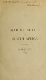 Appendix to Marine shells of South Africa : a catalogue of all the known species : with references to figures in various works, descriptions of new species, and figures of such as are new, little known, or hitherto unfigured_cover