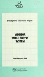 Drinking Water Surveillance Program annual report. Windsor Water Supply System._cover