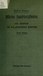 Kleine Laubholzkunde. Ein Handbuch für den gärtnerischen Unterricht_cover