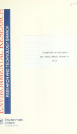 Inventory of research and development projects 1989_cover