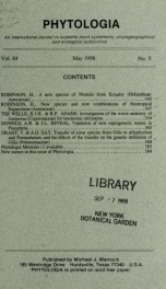 Phytologia v.84 no.5 1998_cover