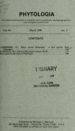 Phytologia v.84 no.3 1998_cover