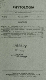 Phytologia v.83 no.5 1997_cover