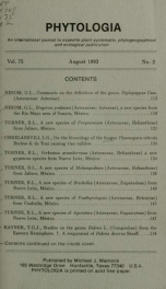 Phytologia v.75 no.2 1993_cover
