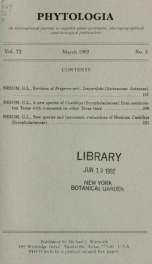 Phytologia v.72 no.3 1992_cover
