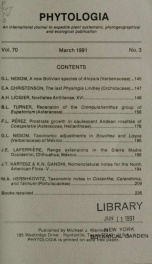 Phytologia v.70 no.3 1991_cover