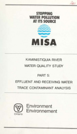 Kaministiquia River water quality study : report_cover