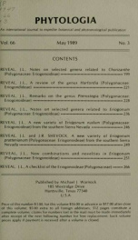 Phytologia v.66 no.3 1989_cover