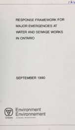 Response framework for major emergencies at water and sewage works in Ontario_cover