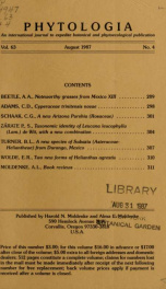 Phytologia v.63 no.4 1987_cover