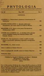 Phytologia v.62 no.6 1987_cover