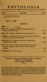 Phytologia v.62 no.4 1987_cover