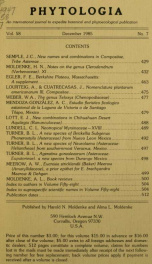 Phytologia v.58 no.7 1985_cover