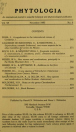 Phytologia v.58 no.6 1985_cover