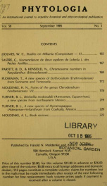 Phytologia v.58 no.3 1985_cover