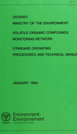 Volatile organic compounds monitoring network quality assurance plan- Standard Operating Procedures and Technical Manual_cover