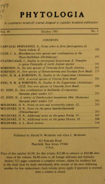 Phytologia v.49 no.3 1981_cover