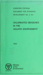 Chlorinated benzenes in the aquatic environment_cover