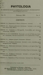 Phytologia Volume 76 (2) 1994
 0no.2 1994_cover