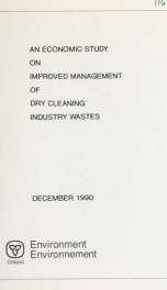 An economic study on improved management of dry cleaning industry wastes_cover