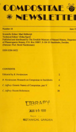Compositae newsletter no.14 1988_cover