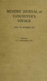 Menzies' journal of Vancouver's voyage, April to October, 1792 1792 /_cover