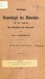 Beiträge zur Herpetologie des Rhônetales und seiner Umgebung von Martigny bis Bouveret_cover