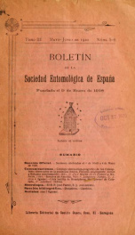 Boletín de la Sociedad entomológica de España t. 3 no. 5-6 mayo-jun 1920_cover