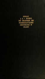 J.S. v. Petényi, der Begründer der Wissenschaftlichen Ornithologie in Ungarn; 1799-1855. Ein Lebensbild .._cover