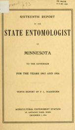 Annual report of the State Entomologist of Minnesota to the Governor for the year .. 16th 1916_cover